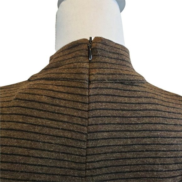 Vintage 90s Modest Longsleeve Maxi Dress Grunge Brown Mockneck Size Small Medium - Picture 5 of 10